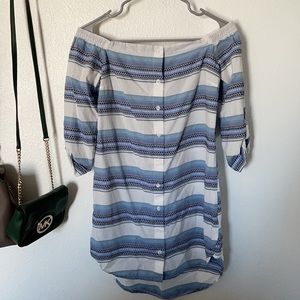 Cloth & Stone striped off the shoulder dress